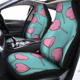 Pink Heart Lollipop Pattern Print Universal Fit Car Seat Covers 102422