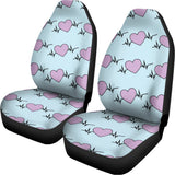 Pink Heartbeat Pattern Print Universal Fit Car Seat Covers 102422