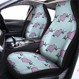 Pink Heartbeat Pattern Print Universal Fit Car Seat Covers 102422