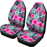 Pink Hibiscus Tropical Pattern Print Universal Fit Car Seat Covers 102422