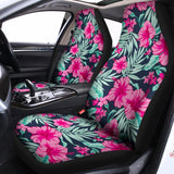 Pink Hibiscus Tropical Pattern Print Universal Fit Car Seat Covers 102422
