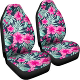 Pink Hibiscus Tropical Pattern Print Universal Fit Car Seat Covers 102422