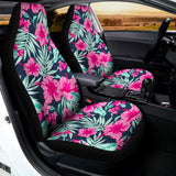 Pink Hibiscus Tropical Pattern Print Universal Fit Car Seat Covers 102422