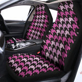 Pink Houndstooth Pattern Print Universal Fit Car Seat Covers 102422