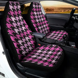 Pink Houndstooth Pattern Print Universal Fit Car Seat Covers 102422
