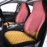 Pink Ice Cream Melted Print Universal Fit Car Seat Covers 102422