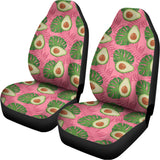 Pink Palm Leaf Avocado Print Universal Fit Car Seat Covers 102422