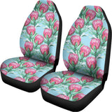 Pink Protea Pattern Print Universal Fit Car Seat Covers 102422