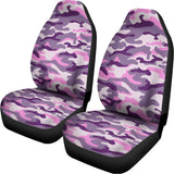 Pink Purple And Grey Camouflage Print Universal Fit Car Seat Covers 102422