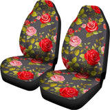 Pink Red Rose Floral Pattern Print Universal Fit Car Seat Covers 102422