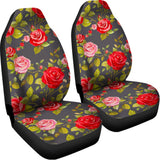 Pink Red Rose Floral Pattern Print Universal Fit Car Seat Covers 102422