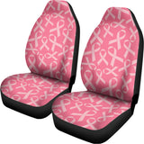 Pink Ribbon Breast Cancer Pattern Print Universal Fit Car Seat Covers 102422