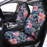 Pink Rose Flower Camouflage Print Universal Fit Car Seat Covers 102422