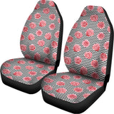 Pink Rose Zigzag Pattern Print Universal Fit Car Seat Covers 102422