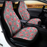 Pink Rose Zigzag Pattern Print Universal Fit Car Seat Covers 102422