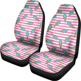 Pink Striped Ice Cream Pattern Print Universal Fit Car Seat Covers 102422
