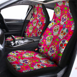 Pink Sugar Skull Pattern Print Universal Fit Car Seat Covers 102422