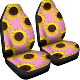 Pink Sunflower Pattern Print Universal Fit Car Seat Covers 102422