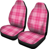 Pink Tartan Pattern Print Universal Fit Car Seat Covers 102422