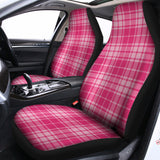 Pink Tartan Pattern Print Universal Fit Car Seat Covers 102422