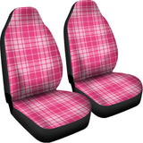 Pink Tartan Pattern Print Universal Fit Car Seat Covers 102422