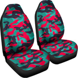 Pink Teal And Black Camouflage Print Universal Fit Car Seat Covers 102422