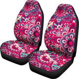 Pink Teal Bohemian Mandala Pattern Print Universal Fit Car Seat Covers 102422