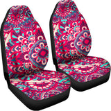 Pink Teal Bohemian Mandala Pattern Print Universal Fit Car Seat Covers 102422