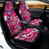 Pink Teal Bohemian Mandala Pattern Print Universal Fit Car Seat Covers 102422