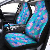 Pink Teal Mermaid Scales Pattern Print Universal Fit Car Seat Covers 102422
