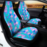 Pink Teal Mermaid Scales Pattern Print Universal Fit Car Seat Covers 102422