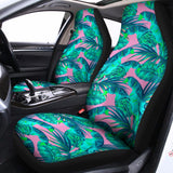 Pink Teal Tropical Leaf Pattern Print Universal Fit Car Seat Covers 102422
