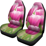 Pink Tulip Print Universal Fit Car Seat Covers 102422