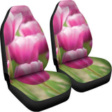 Pink Tulip Print Universal Fit Car Seat Covers 102422