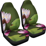 Pink Water Lilies Print Universal Fit Car Seat Covers 102422