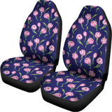 Pink Watercolor Tulip Flower Print Universal Fit Car Seat Covers 102422