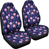 Pink Watercolor Tulip Flower Print Universal Fit Car Seat Covers 102422