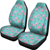 Pink Watercolor Tulip Pattern Print Universal Fit Car Seat Covers 102422