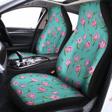 Pink Watercolor Tulip Pattern Print Universal Fit Car Seat Covers 102422