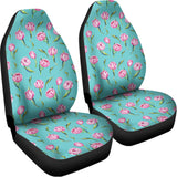 Pink Watercolor Tulip Pattern Print Universal Fit Car Seat Covers 102422