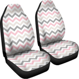 Pink White And Grey Chevron Print Universal Fit Car Seat Covers 102422