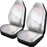 Pink White Grey Marble Print Universal Fit Car Seat Covers 102422