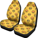 Pixel Emoji Pattern Print Universal Fit Car Seat Covers 102422