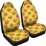 Pixel Emoji Pattern Print Universal Fit Car Seat Covers 102422