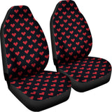 Pixel Heart Pattern Print Universal Fit Car Seat Covers 102422