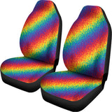 Pixel Rainbow Pattern Print Universal Fit Car Seat Covers 102422