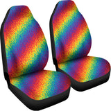 Pixel Rainbow Pattern Print Universal Fit Car Seat Covers 102422