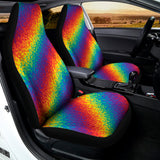 Pixel Rainbow Pattern Print Universal Fit Car Seat Covers 102422