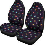 Pixel UFO Aliens Pattern Print Universal Fit Car Seat Covers 102422