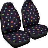 Pixel UFO Aliens Pattern Print Universal Fit Car Seat Covers 102422